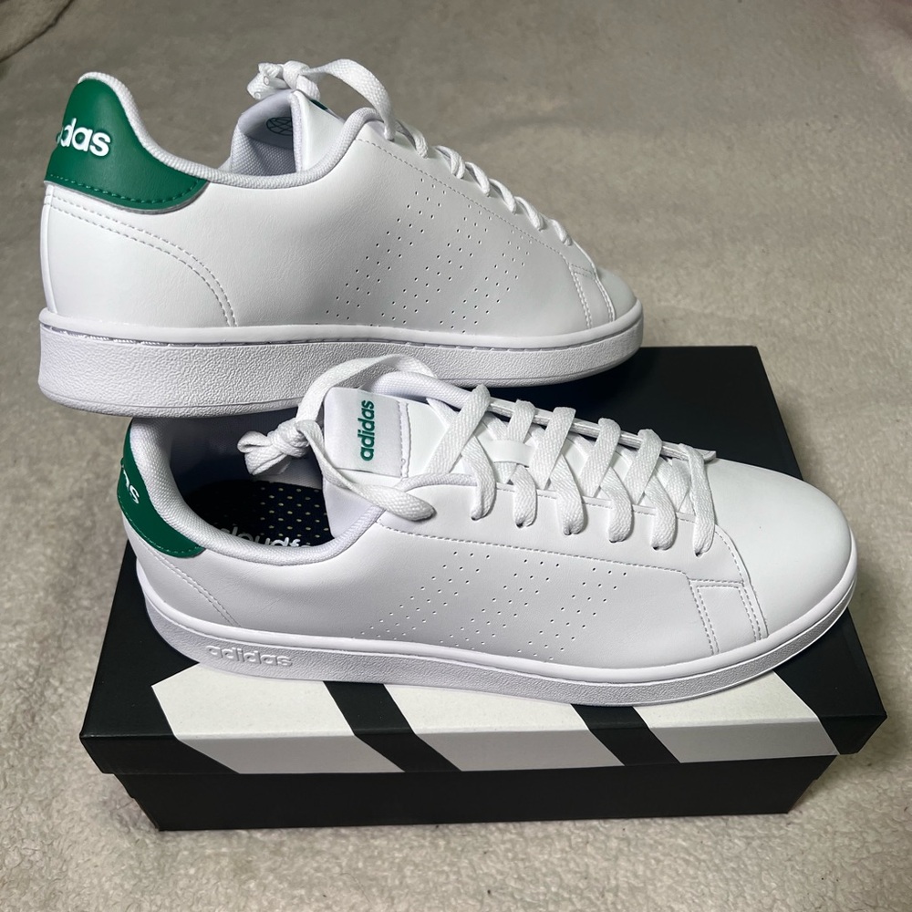 Adidas Cloudfoam Advantage White/Green Sneakers GZ5300 Men’s Size 11